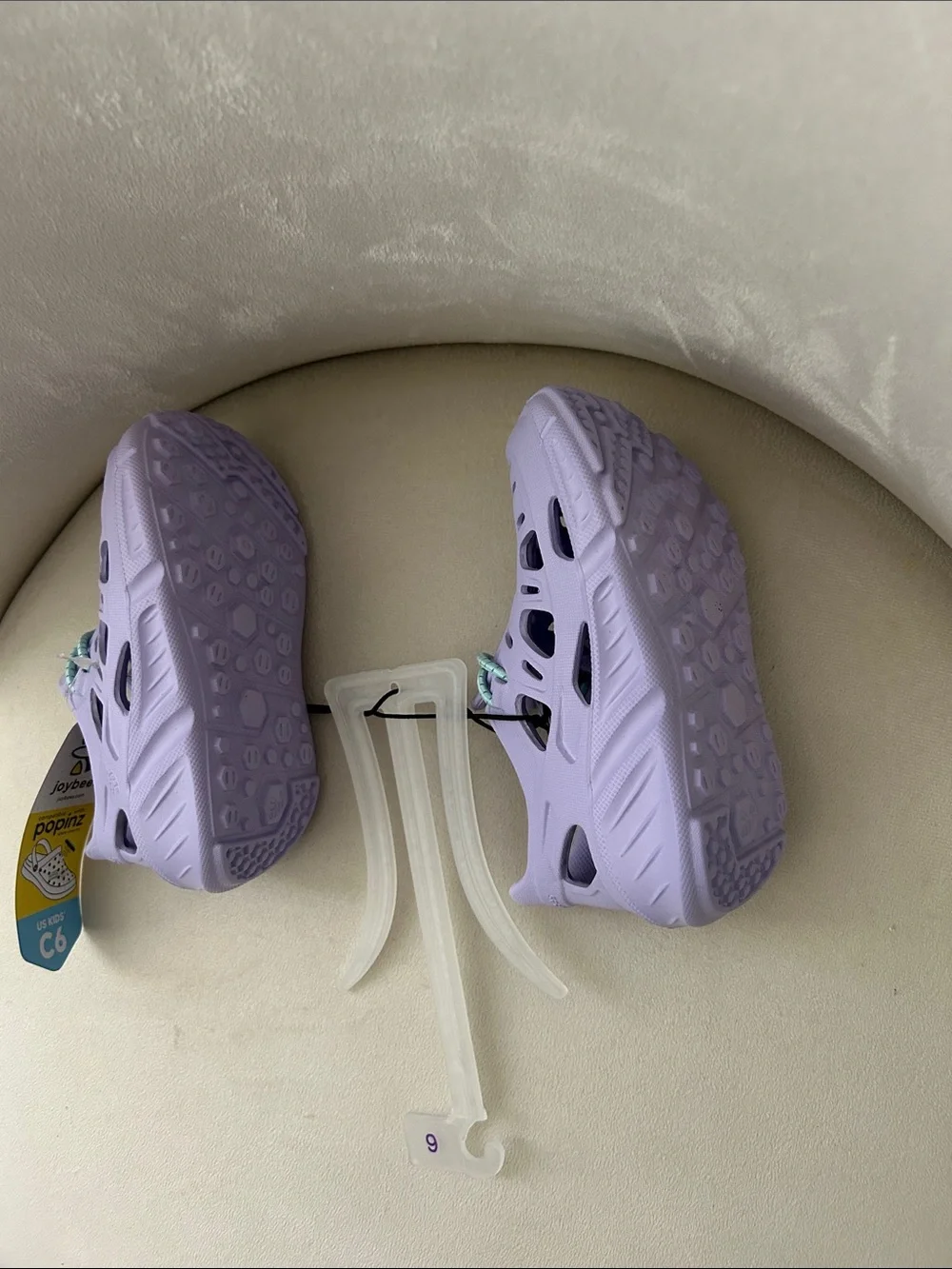 Kids Lavender Poppinz Water Clogs with Mint Accent Strap